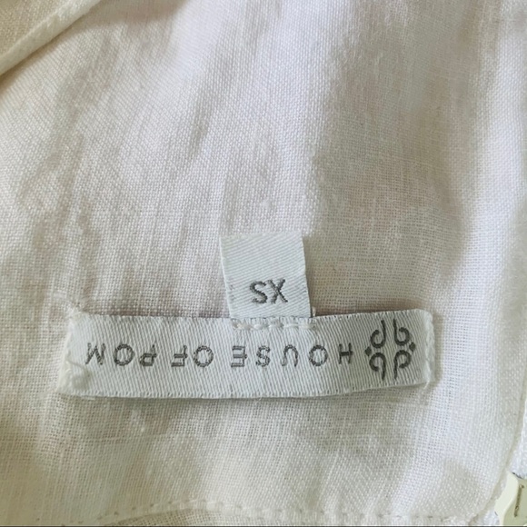 House of Pom White Linen Embroidered Shift DressXS - Picture 6 of 6